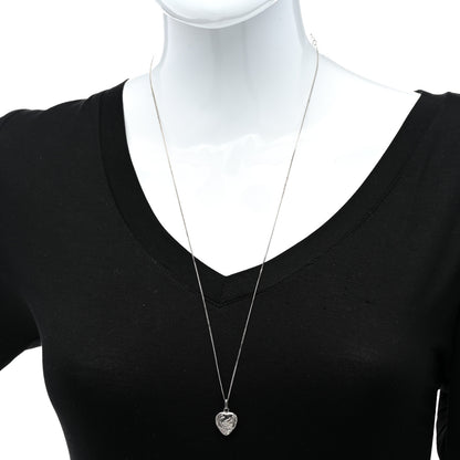 Saint Laurent Metal Heart Necklace Silver 2 of 7