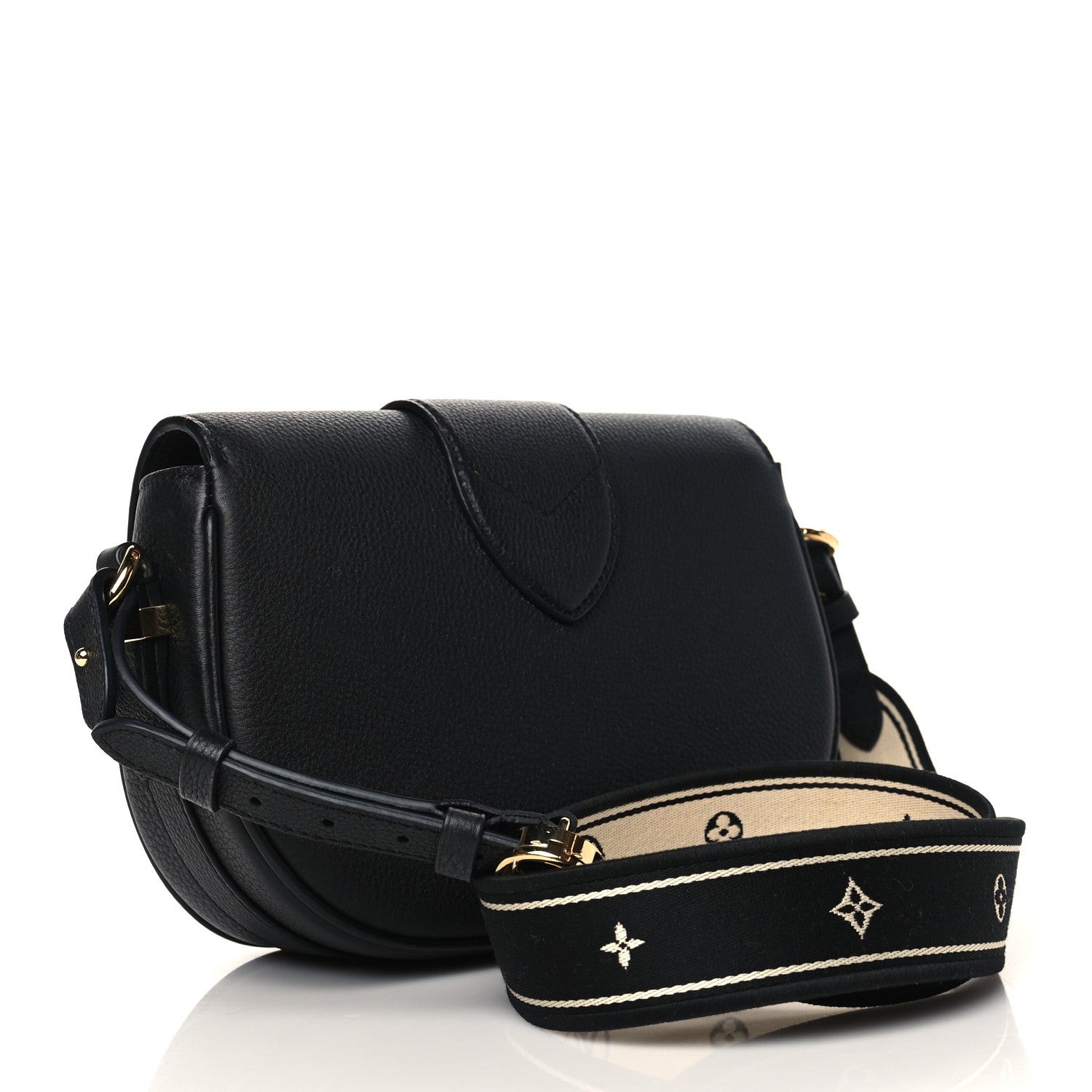 Louis Vuitton Grained Calfskin LV Pont 9 Soft MM Black 3 of 11