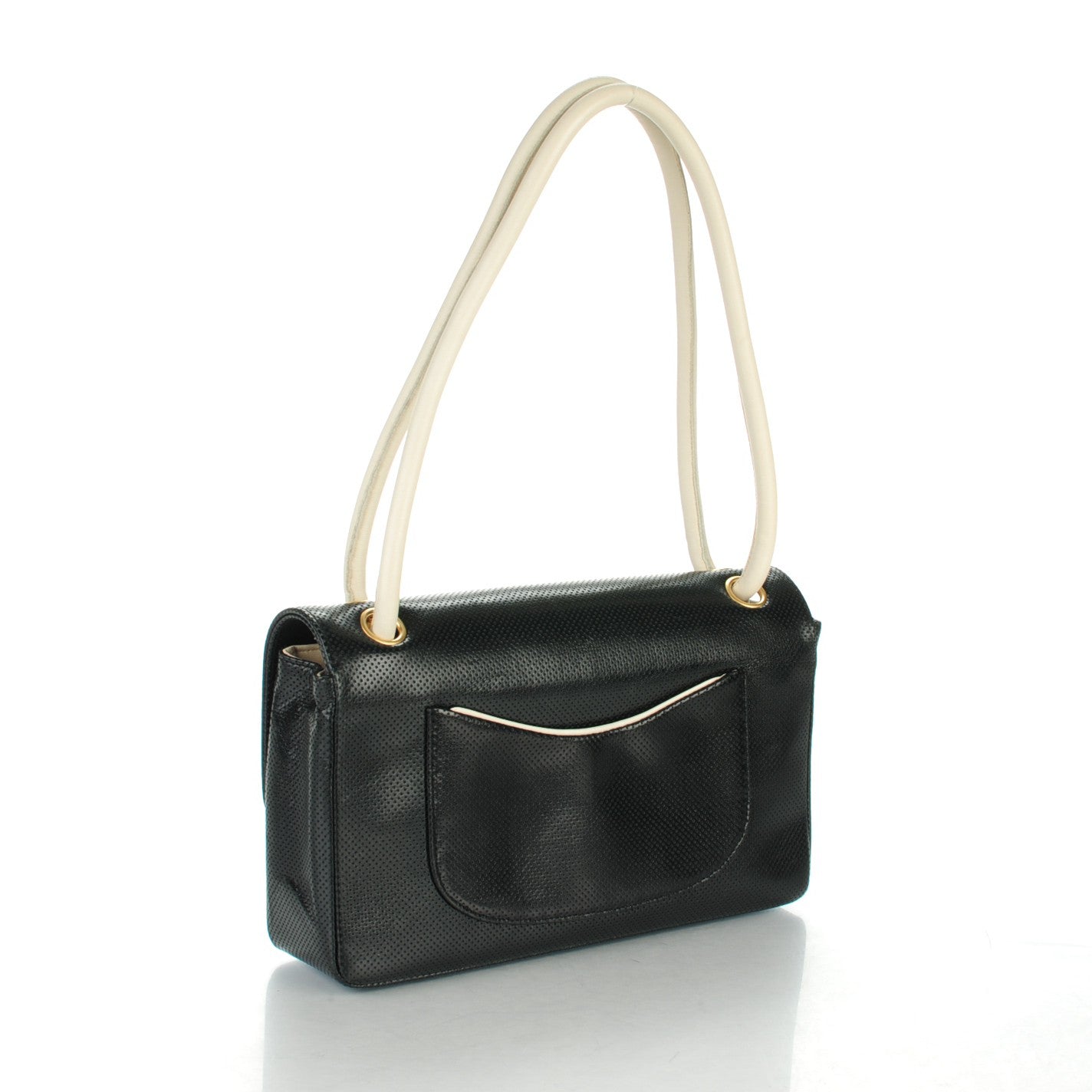 Lambskin Perforated Flap Black
