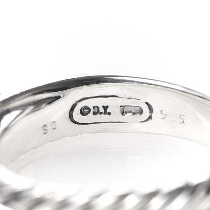 David Yurman Sterling Silver Diamond 5mm Crossover Ring 60 9 4 of 5