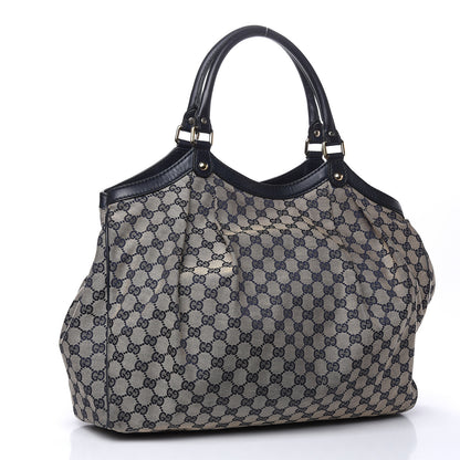 Gucci Monogram Calfskin Large Sukey Tote Beige Blue 3 of 18