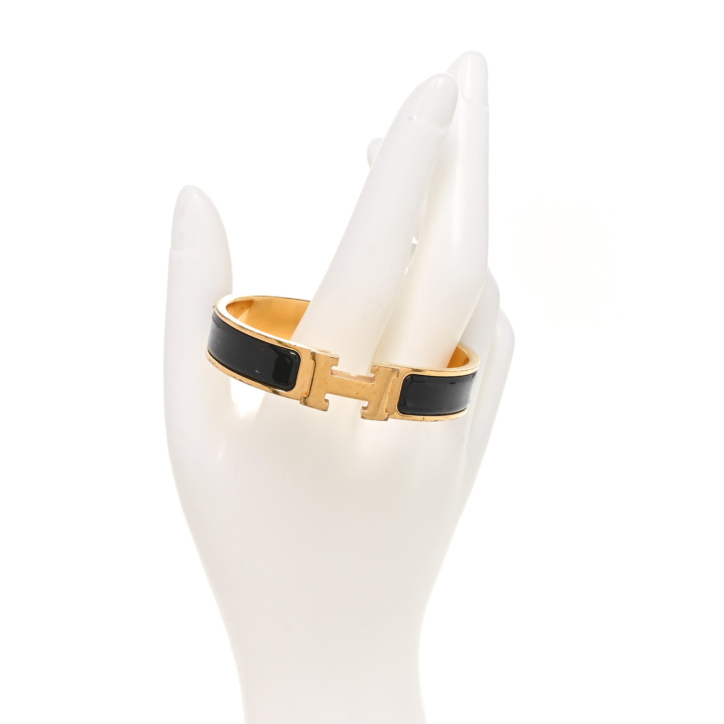 Enamel Narrow Clic Clac H Bracelet GM Black