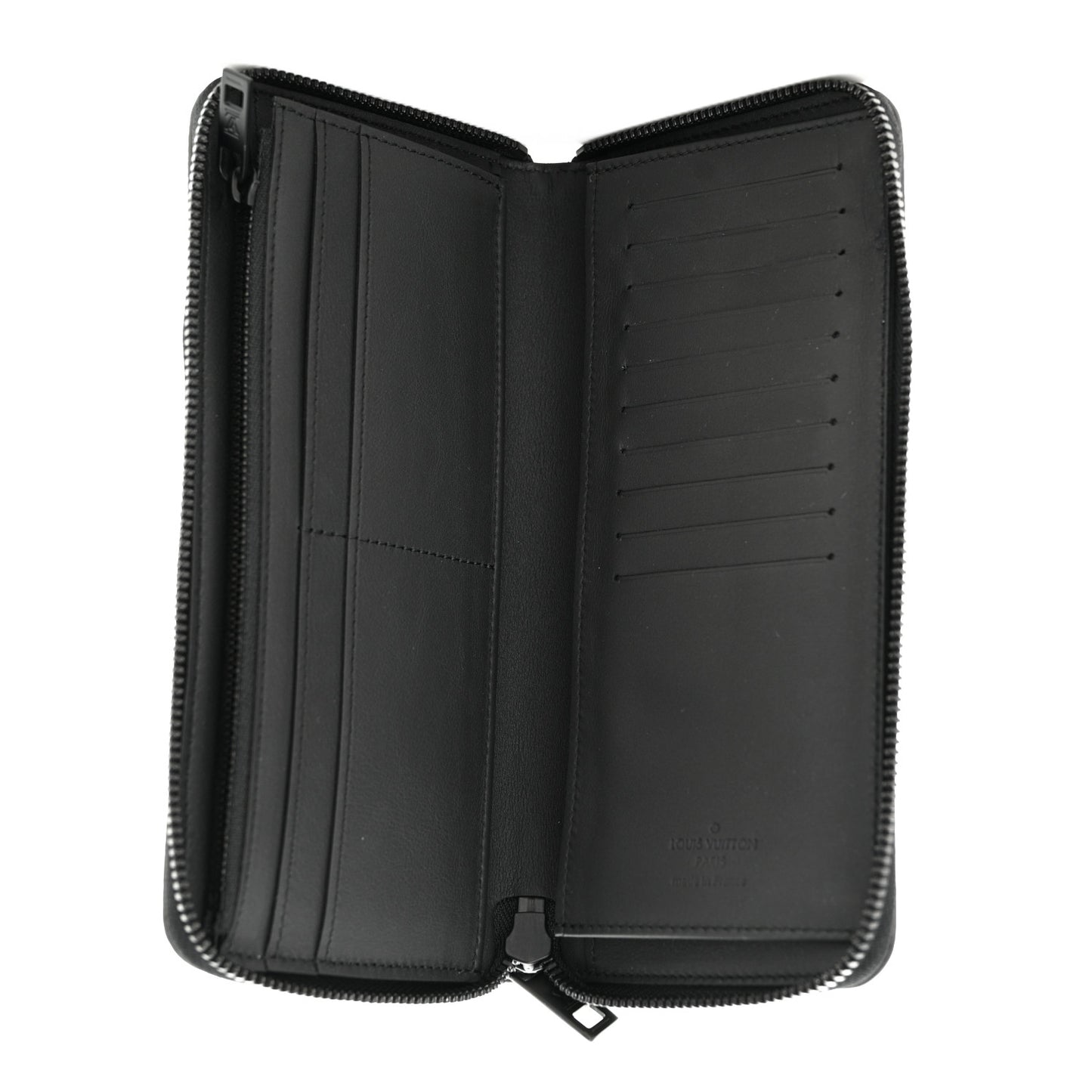 Grained Calfskin Aerogram Zippy Wallet Black