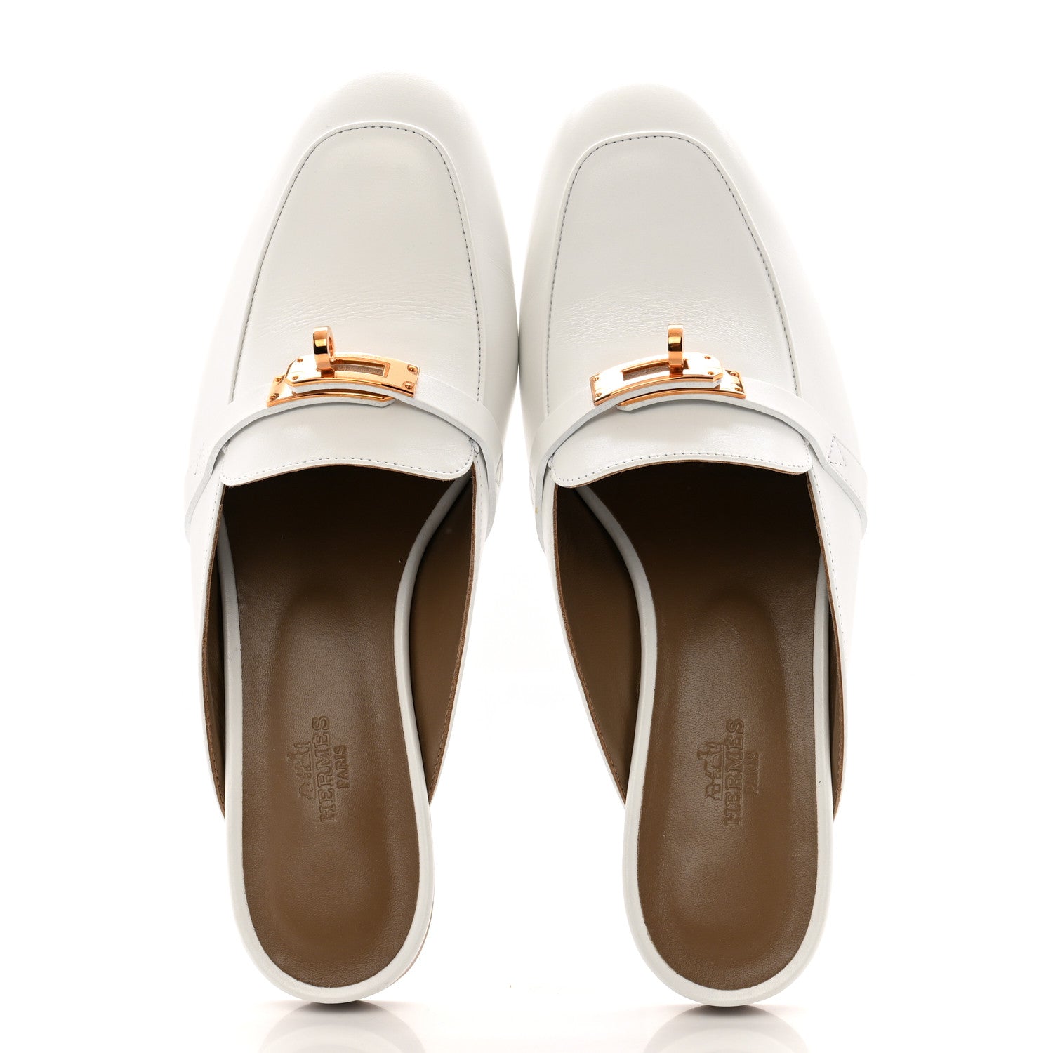 Hermes Calfskin Oz Mules 39.5 White 1671787 – FASHIONPHILE