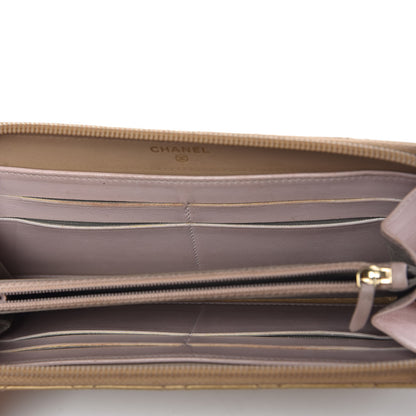 Chanel Metallic Aged Calfskin Quilted Palette Large Gusset Zip Around Wallet Gold 14 of 15