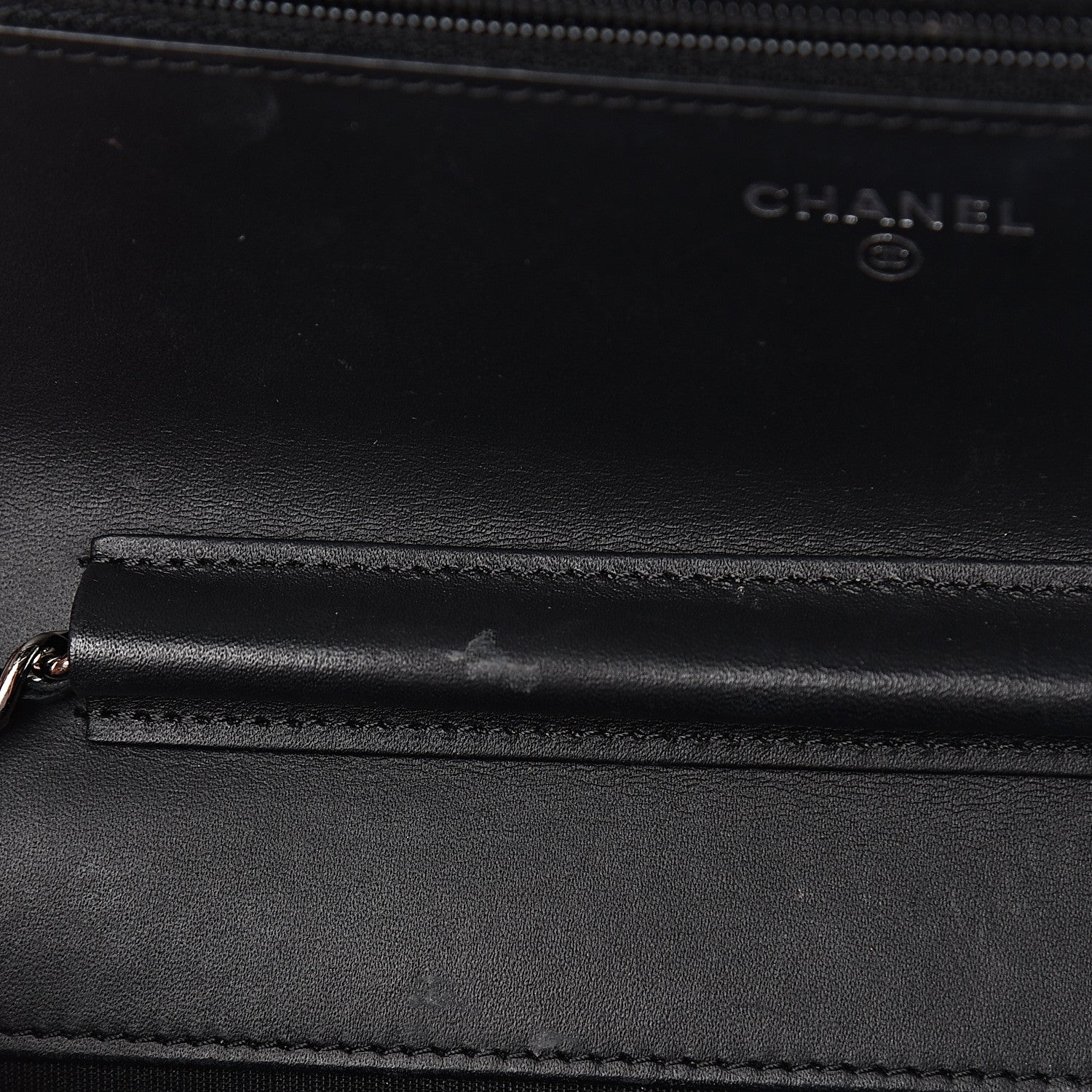 Chanel Patent Calfskin Quilted Boy Wallet On Chain WOC Black 9 of 13
