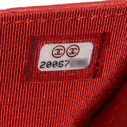 Chanel Lambskin Quilted Wallet On Chain WOC Red Pink 9 of 9