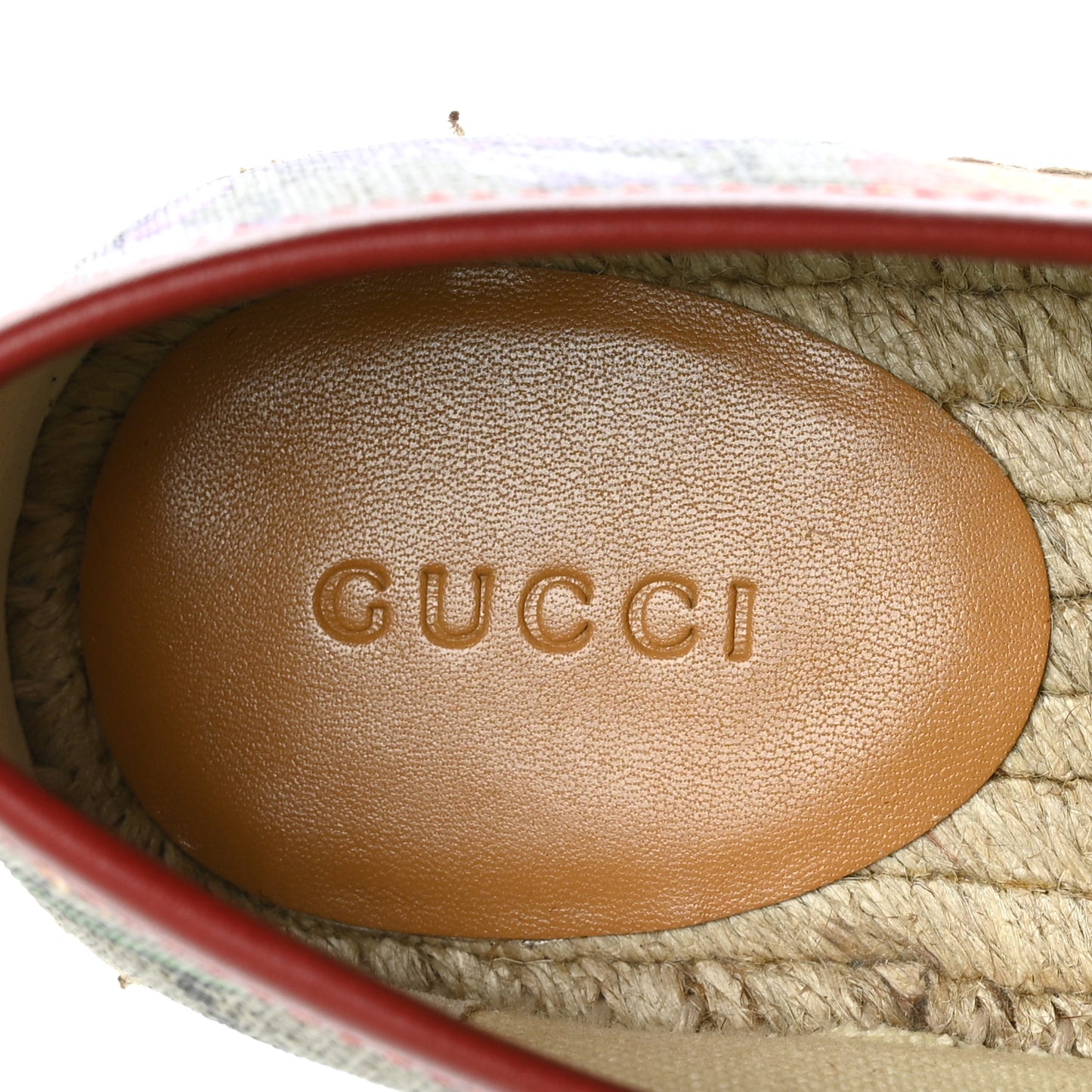 GG Supreme Monogram Tian Womens Espadrilles 35.5 Beige Multicolor Red