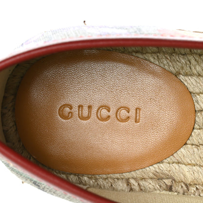 Gucci GG Supreme Monogram Tian Womens Espadrilles 35.5 Beige Multicolor Red 7 of 9