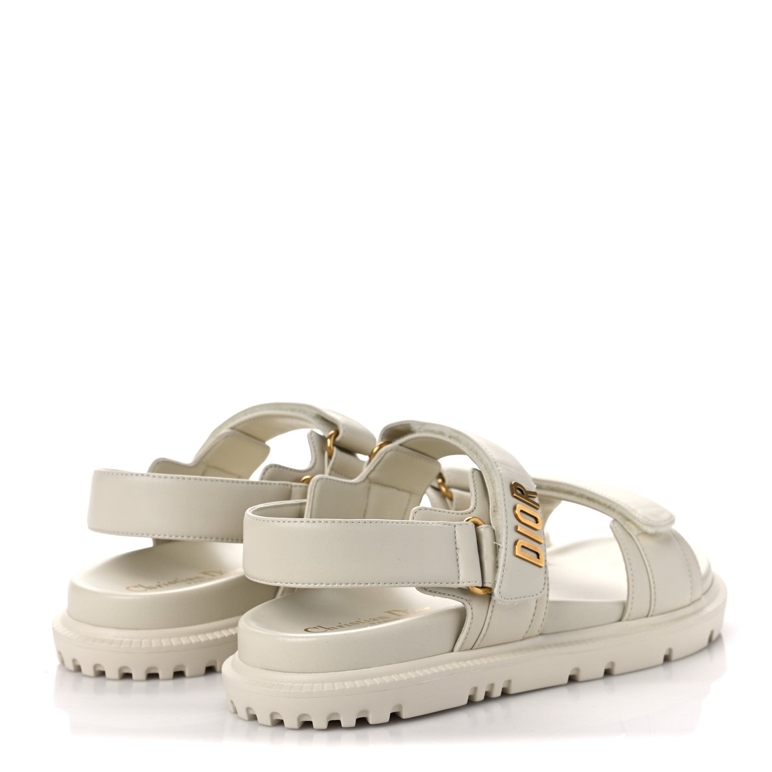 Christian Dior Lambskin Dioract 10mm Sandals 38 Off White 3 of 7
