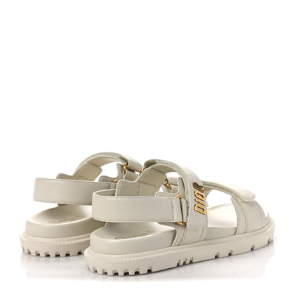 Christian Dior Lambskin Dioract 10mm Sandals 38 Off White 3 of 7