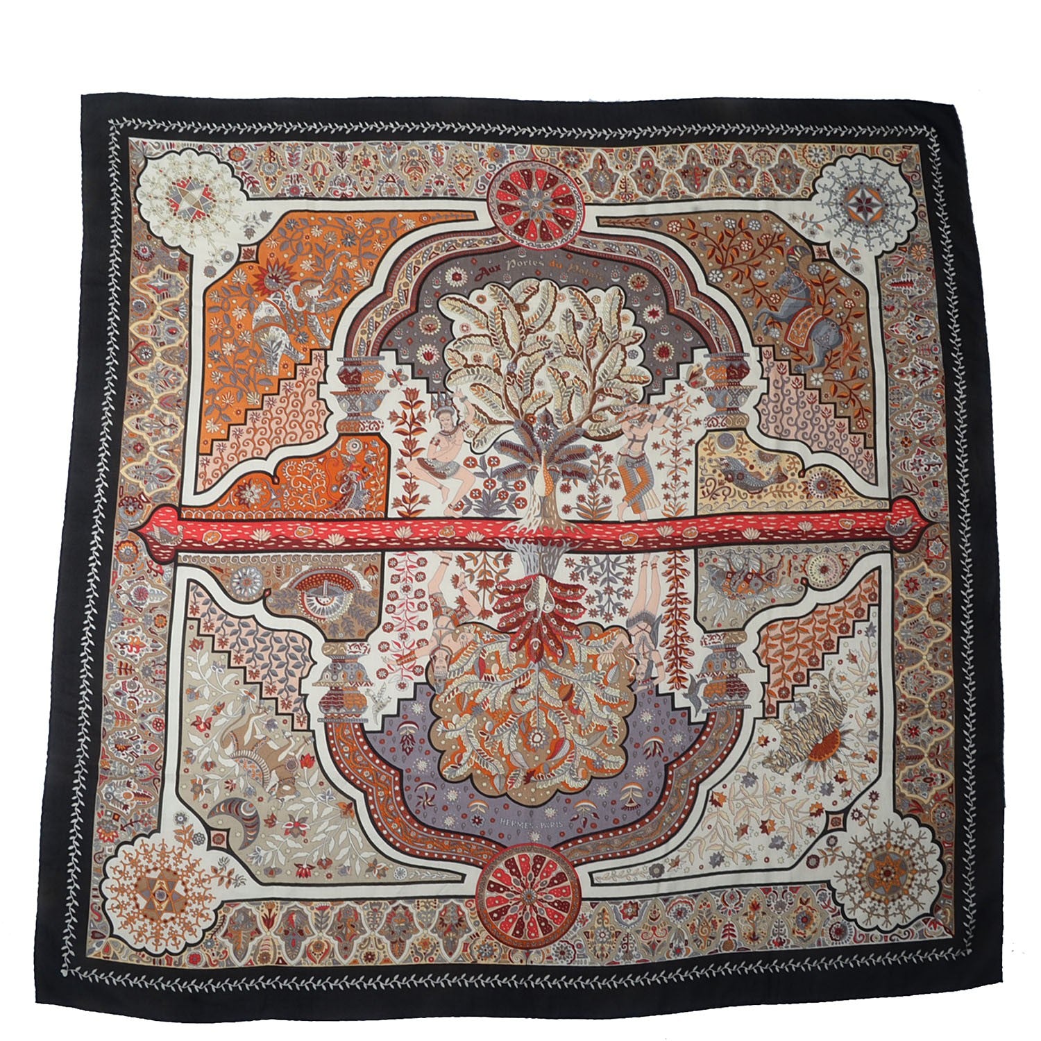 Hermes Cashmere Silk Aux Portes Du Palais Shawl 140 2 of 6