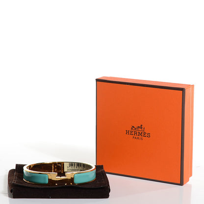 Hermes Enamel Narrow Clic Clac H Bracelet GM Bleu Atoll 8 of 8