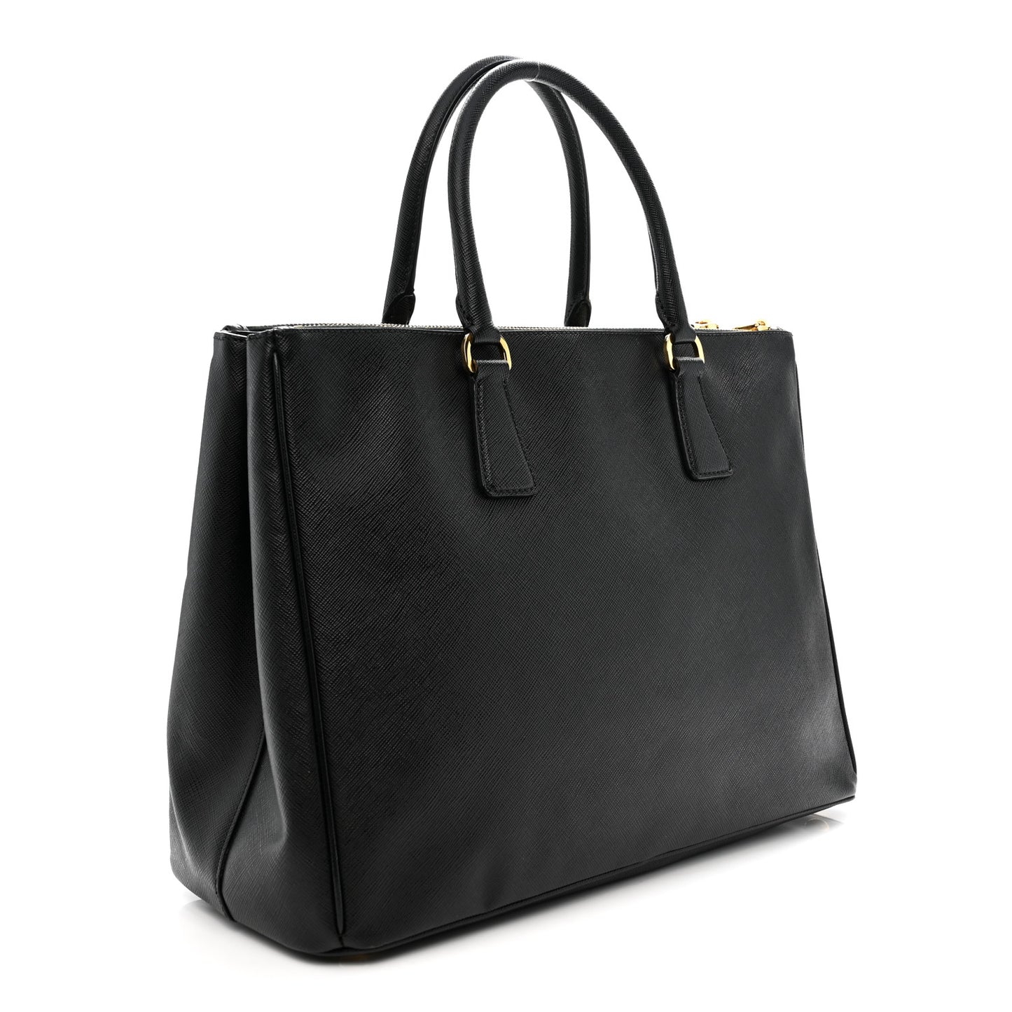 Saffiano Large Galleria Double Zip Tote Black