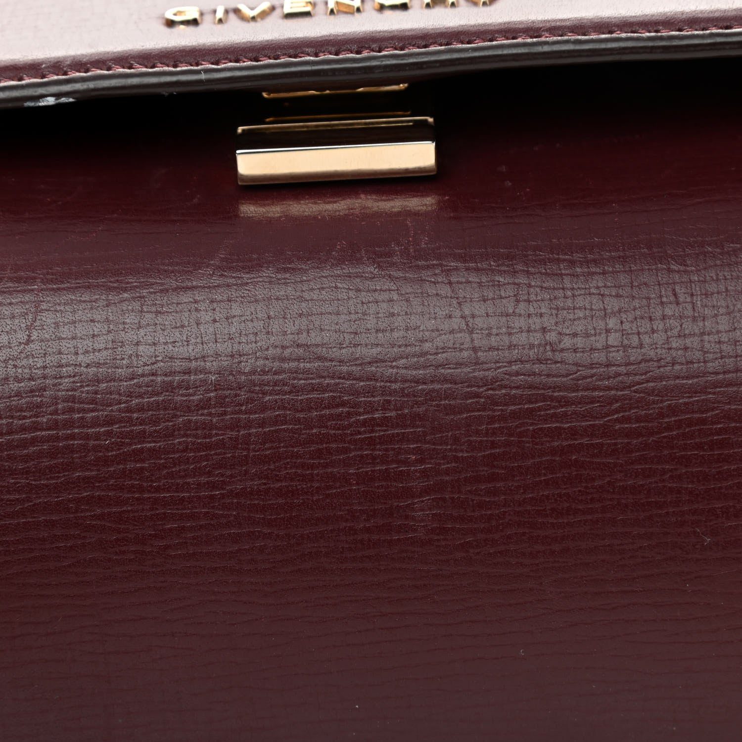 Givenchy Textured Calfskin Mini Pandora Box Chain Crossbody Bag Oxblood 9 of 16