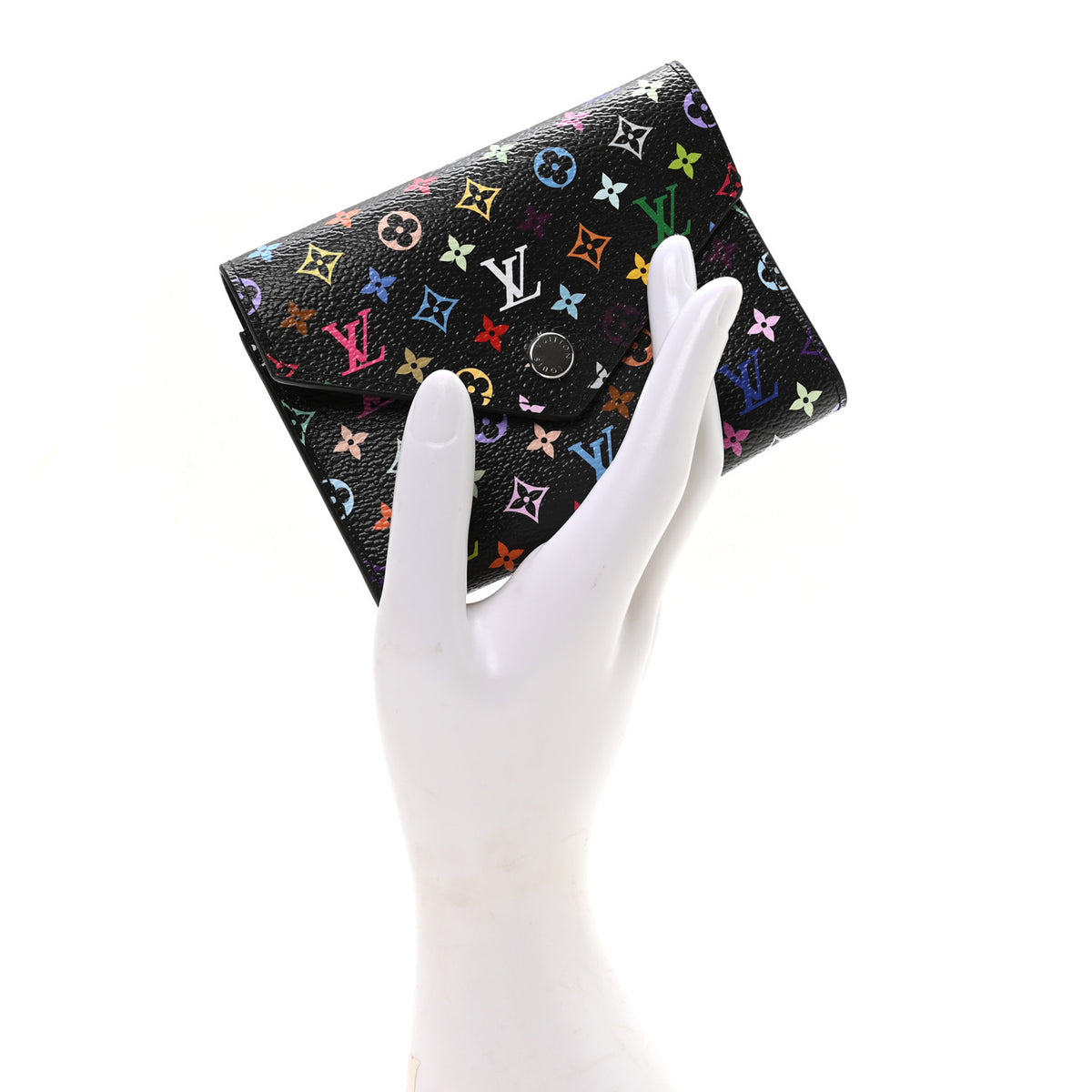 Louis Vuitton LV x TM Monogram Multicolor Victorine Wallet Black 2 of 7