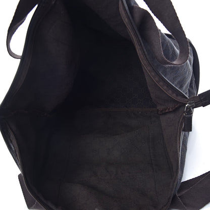Gucci Denim Monogram Large Collapsible Travel Tote Dark Brown 6 of 9