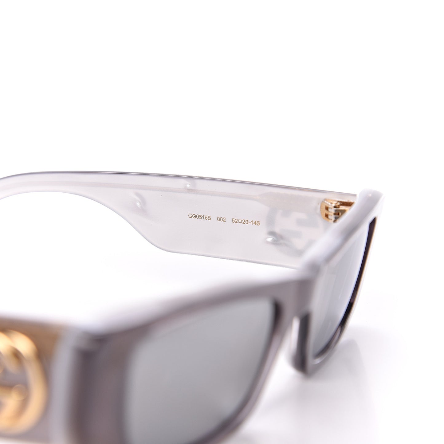 Acetate Rectangular GG0516S Sunglasses Grey Gold