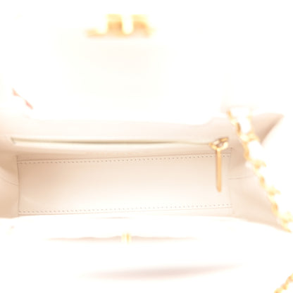 Chanel Shiny Aged Calfskin Quilted Nano Kelly Shopper White 5 of 11
