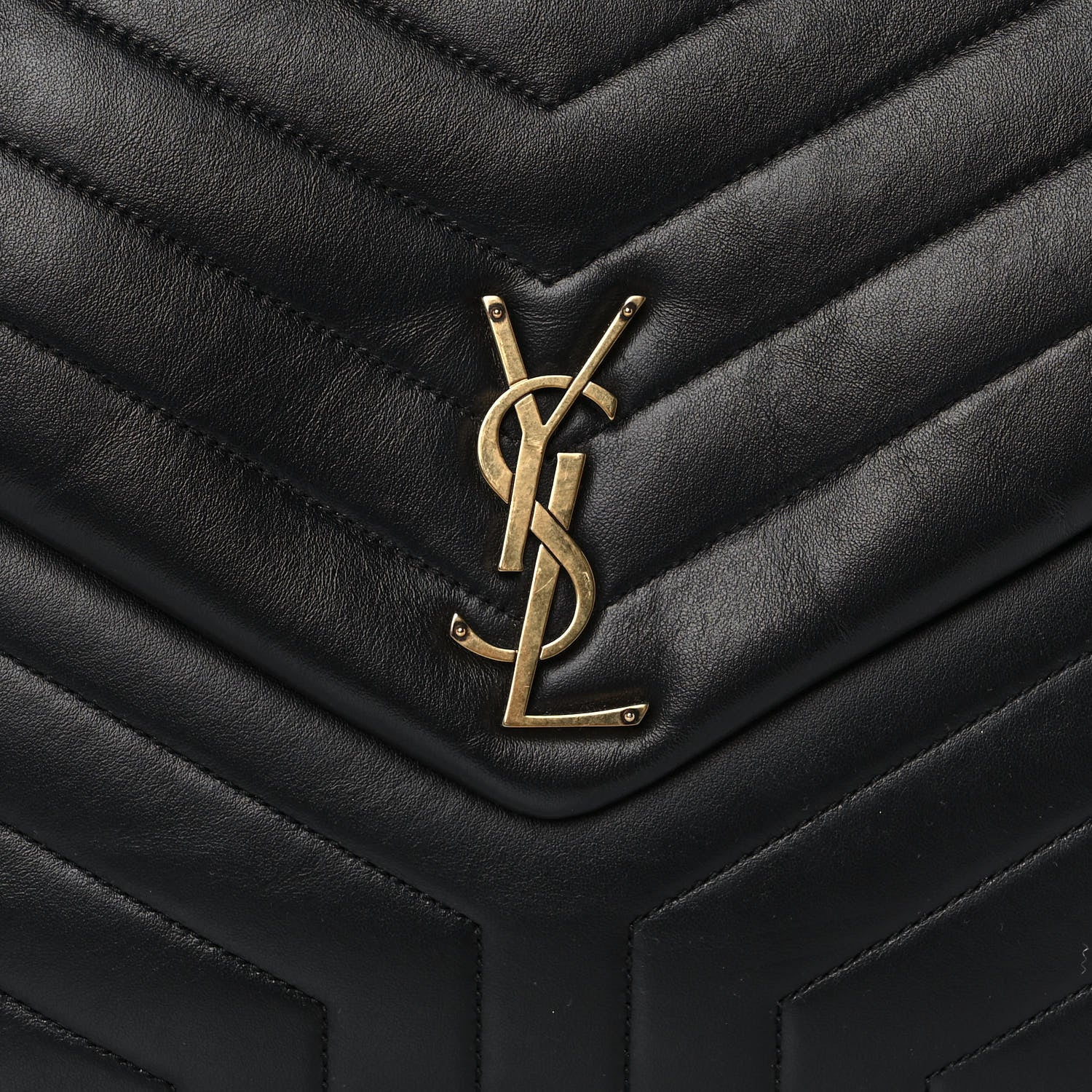 Saint Laurent Calfskin Y Quilted Monogram Large Loulou Chain Satchel Black 8 of 12