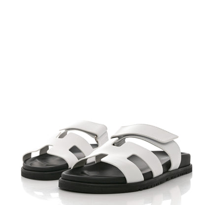 Hermes Calfskin Womens Chypre Sandals 39.5 White 3 of 9