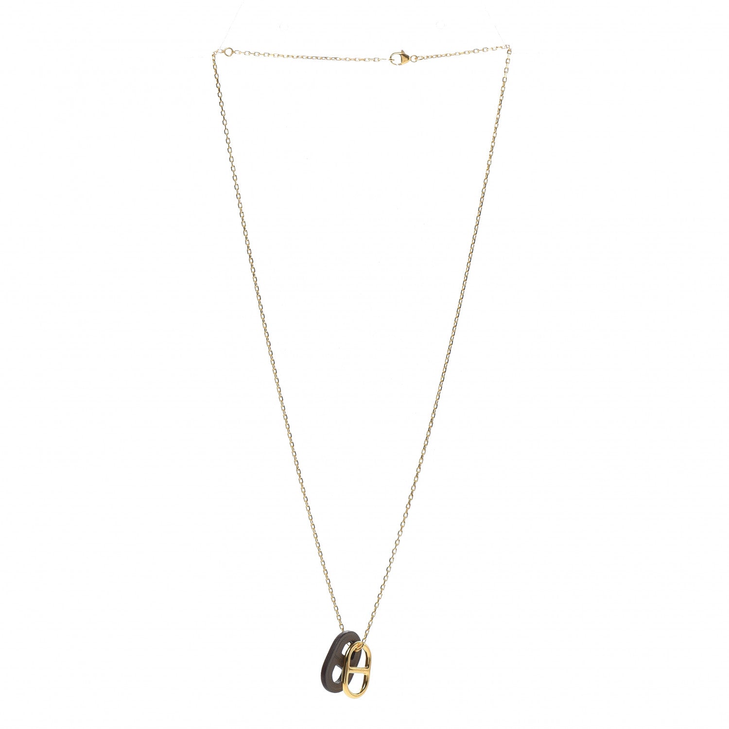 Hermes Swift O'Maillon Pendant Necklace Etoupe 3 of 6