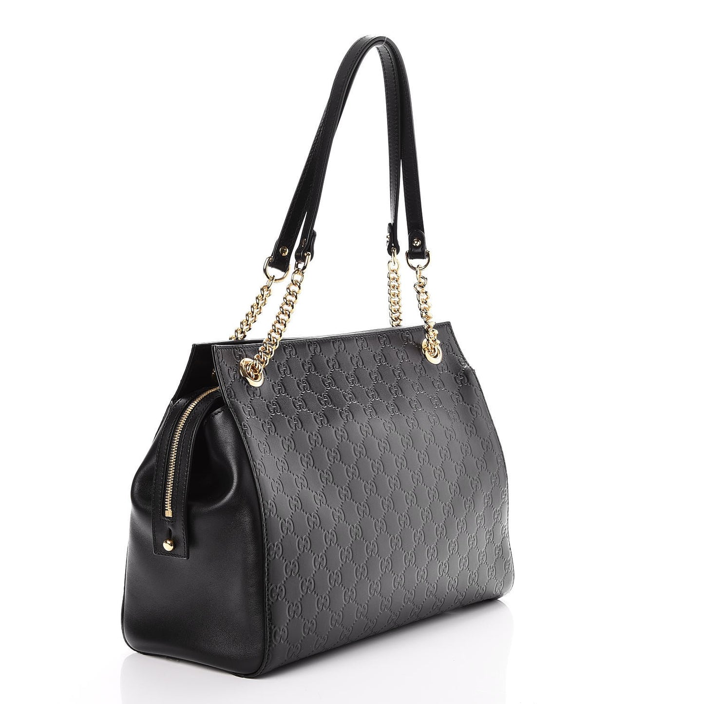 Guccissima Signature Large Shoulder Tote Bag Black