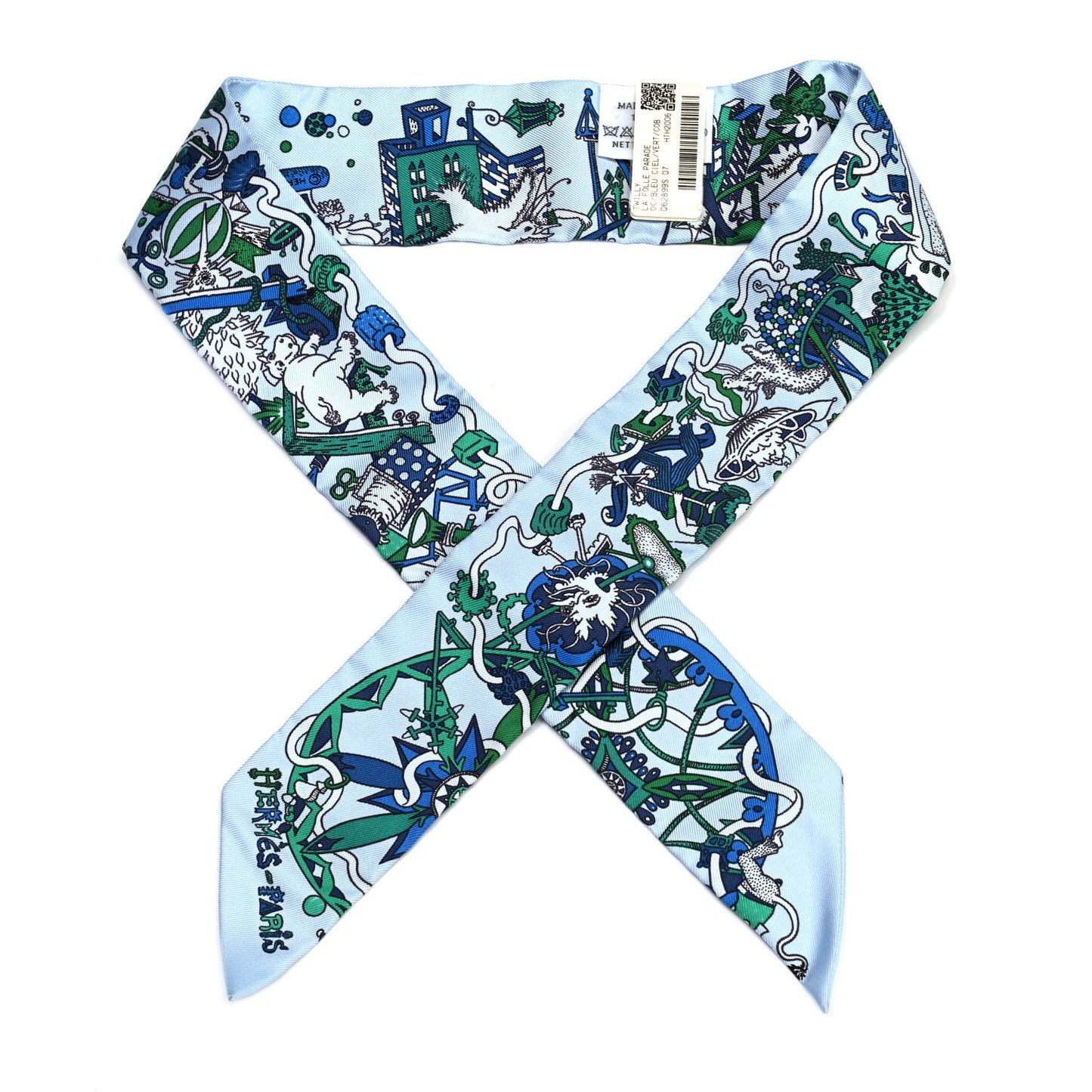 Silk La Folle Parade Twilly Bleu Ciel Vert Cobalt