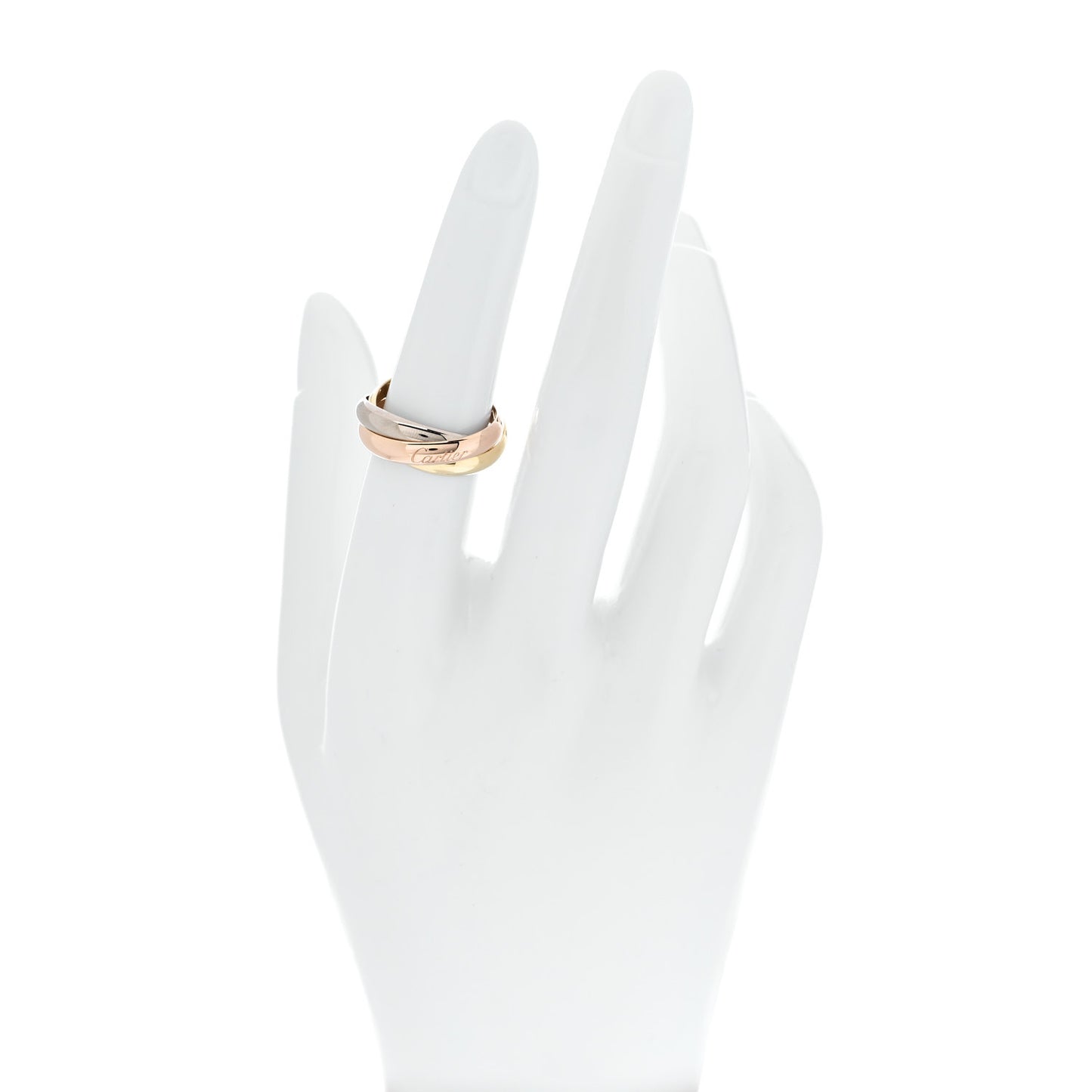 18K Pink Yellow White Gold Classic Trinity Ring 53 6.25