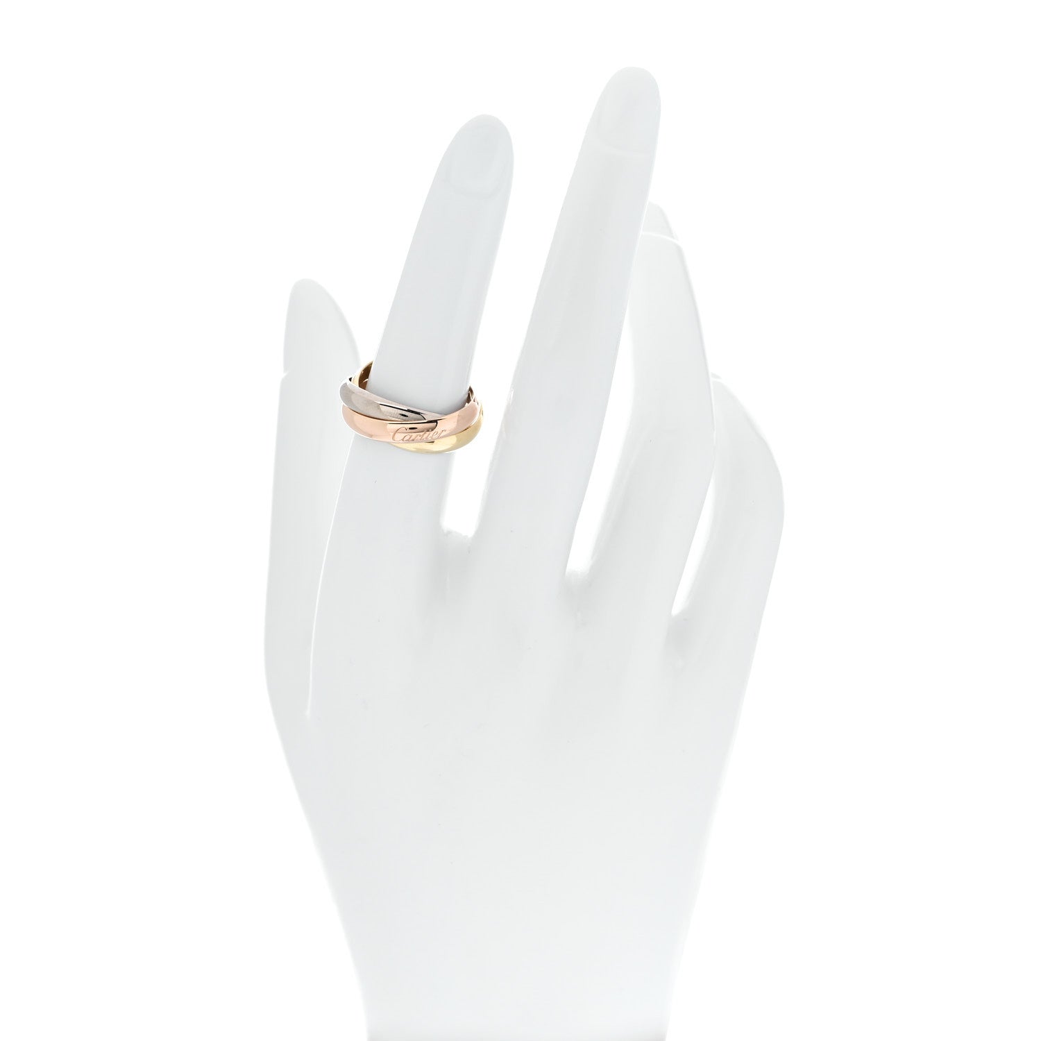Cartier 18K Pink Yellow White Gold Classic Trinity Ring 53 6.25 2 of 5