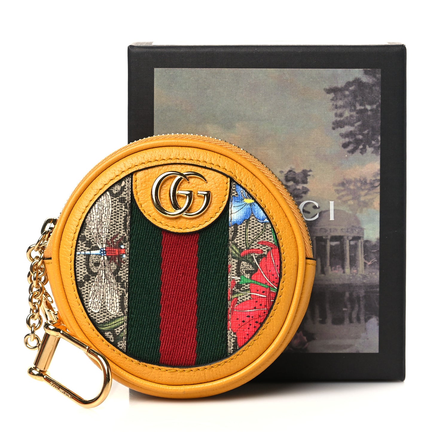 GG Supreme Monogram Flora Web Ophidia Coin Purse Beige Multicolor Crop