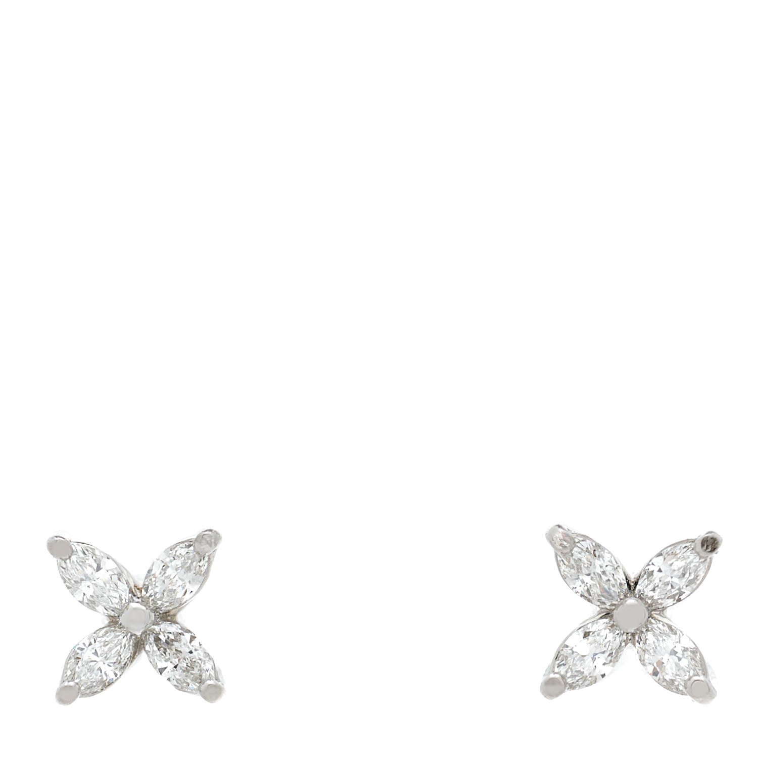 Tiffany Platinum Diamond .19ct Mini Victoria Earrings 1 of 4