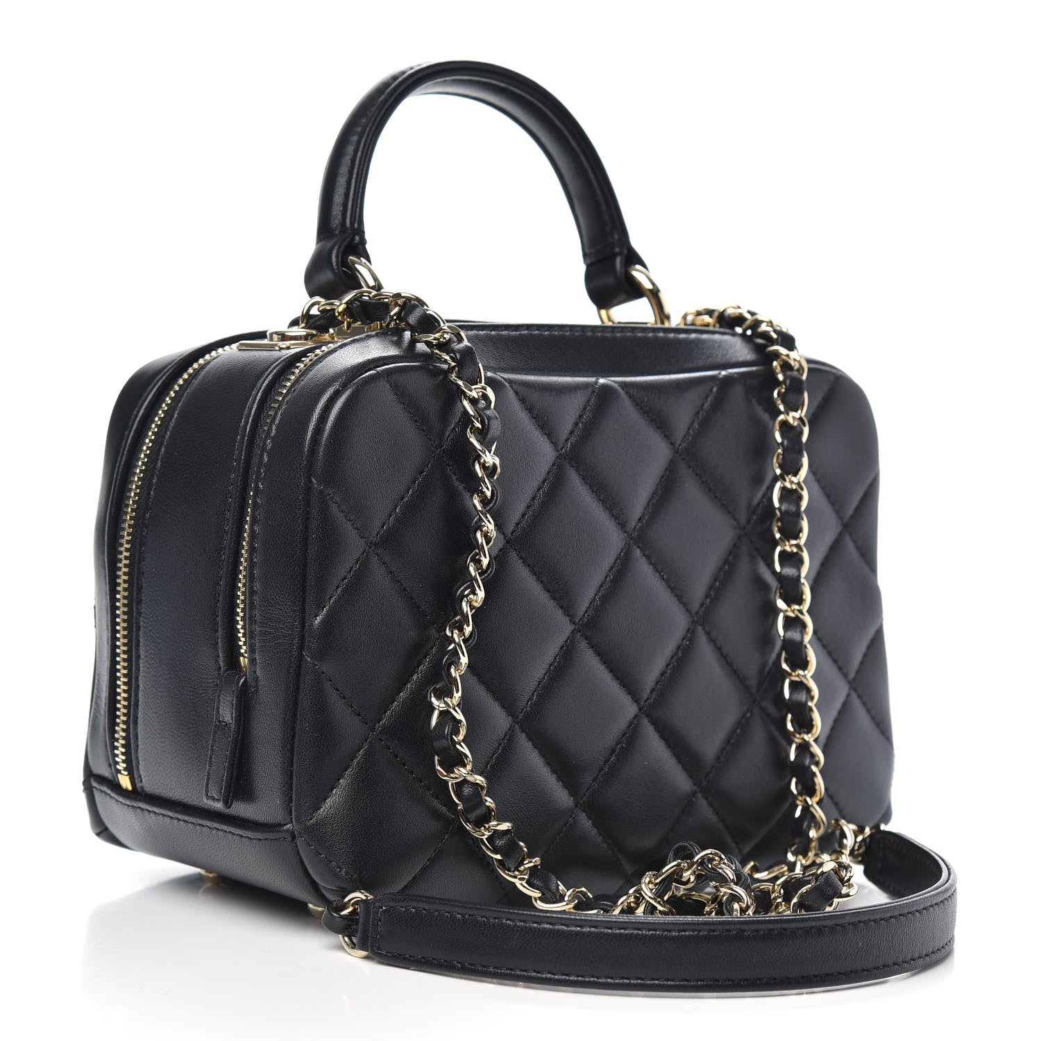 Chanel Lambskin Quilted Small Trendy CC Bowling Bag Black 3 of 11