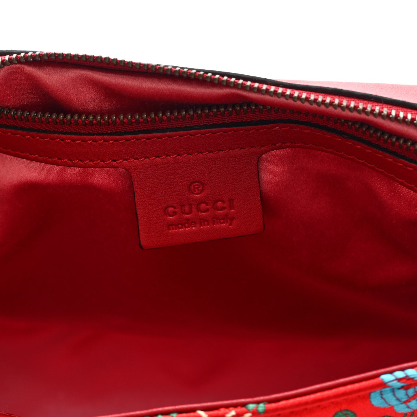 Jacquard Matelasse Floral Medium GG Marmont Shoulder Bag Red