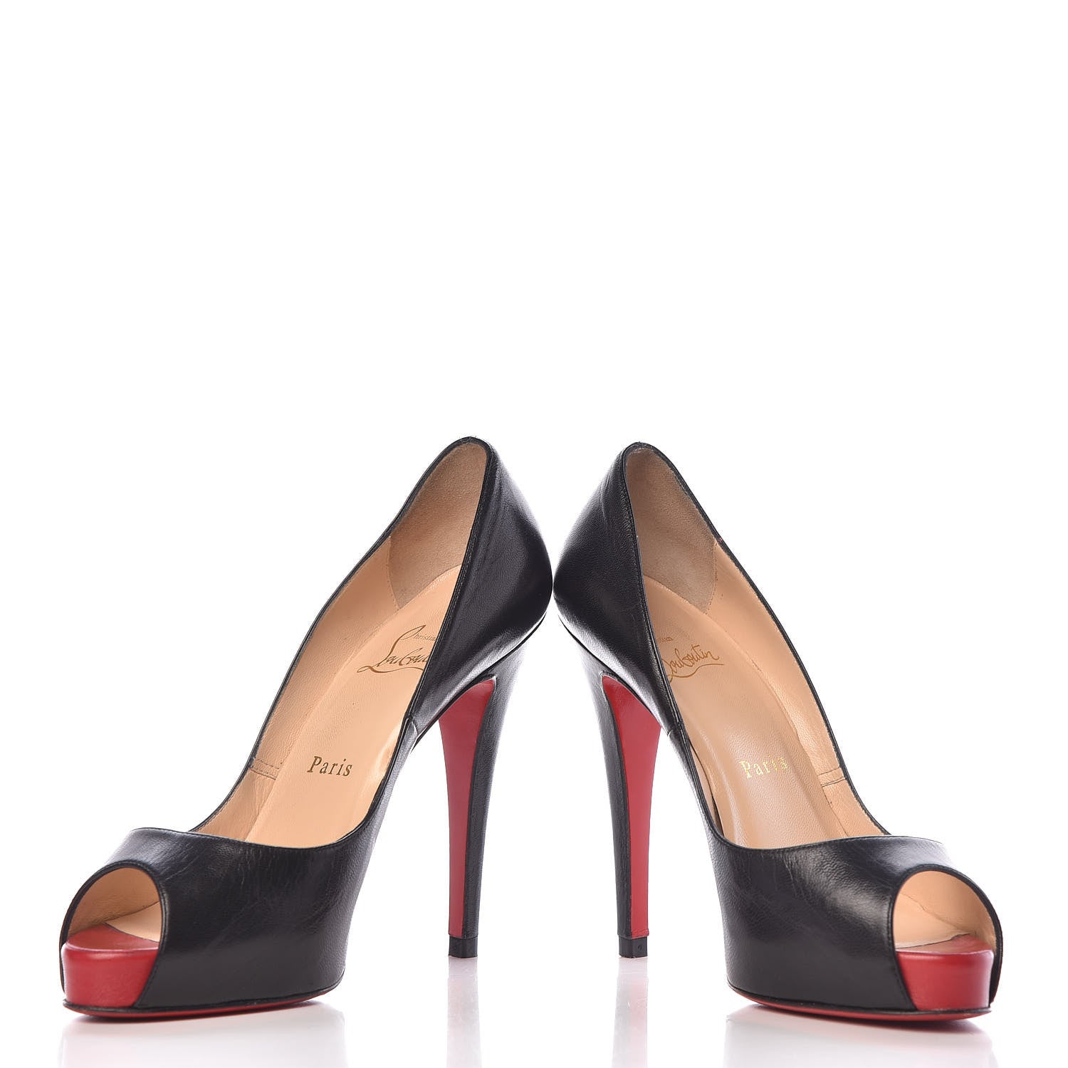 Christian Louboutin Kid Very Prive 120 Pumps 36 Black Red 5 of 15