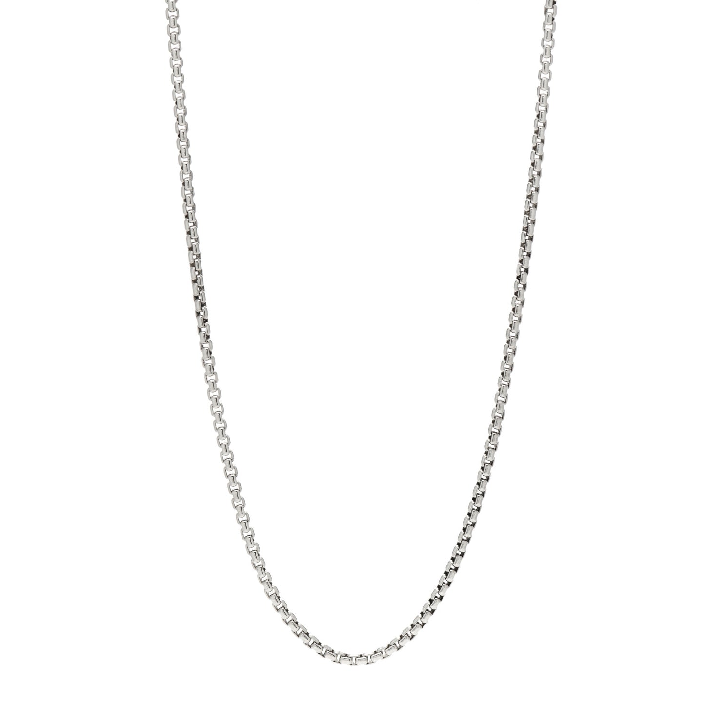 Sterling Silver 14K Yellow Gold 2.7mm Box Chain Necklace 32"