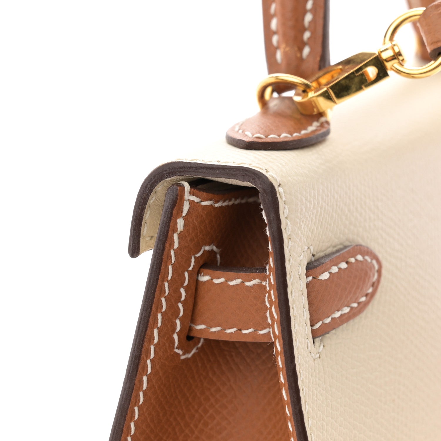 Hermes Epsom Horseshoe Mini Kelly Sellier 20 Craie Gold 12 of 14
