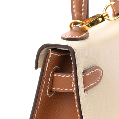 Hermes Epsom Horseshoe Mini Kelly Sellier 20 Craie Gold 12 of 14