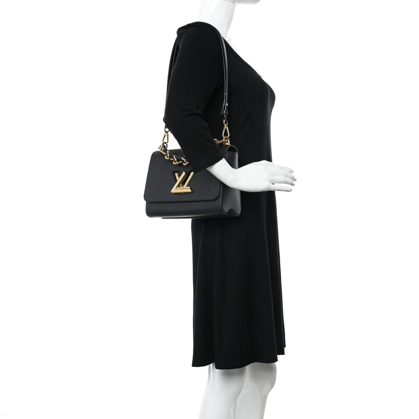 Epi Twist Braided Strap Shoulder Bag MM Black