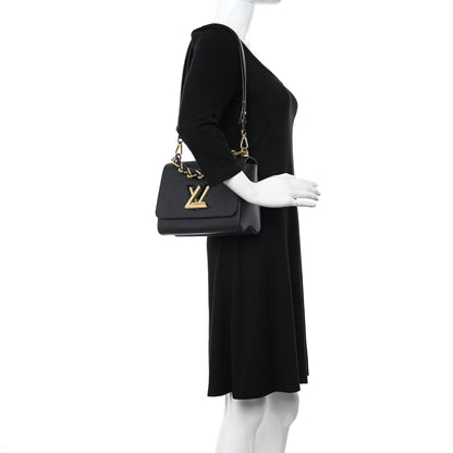 Louis Vuitton Epi Twist Braided Strap Shoulder Bag MM Black 2 of 12