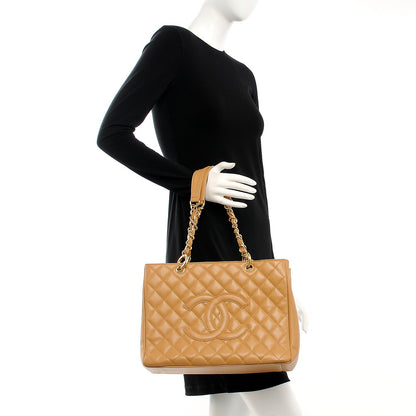 Chanel Caviar Quilted Grand Shopping Tote GST Beige 2 of 7