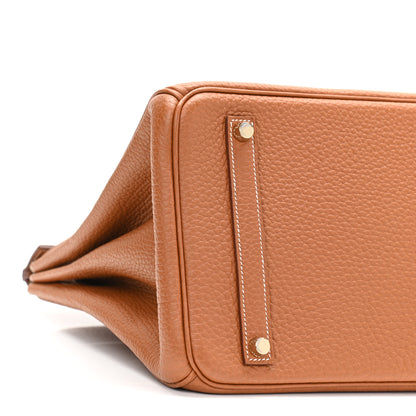Hermes Taurillon Clemence Birkin 35 Gold 9 of 10