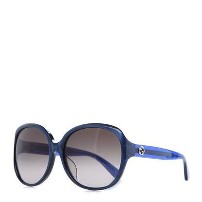 Gucci Acetate Oversized Round Sunglasses GG0080SK Blue 1 of 8