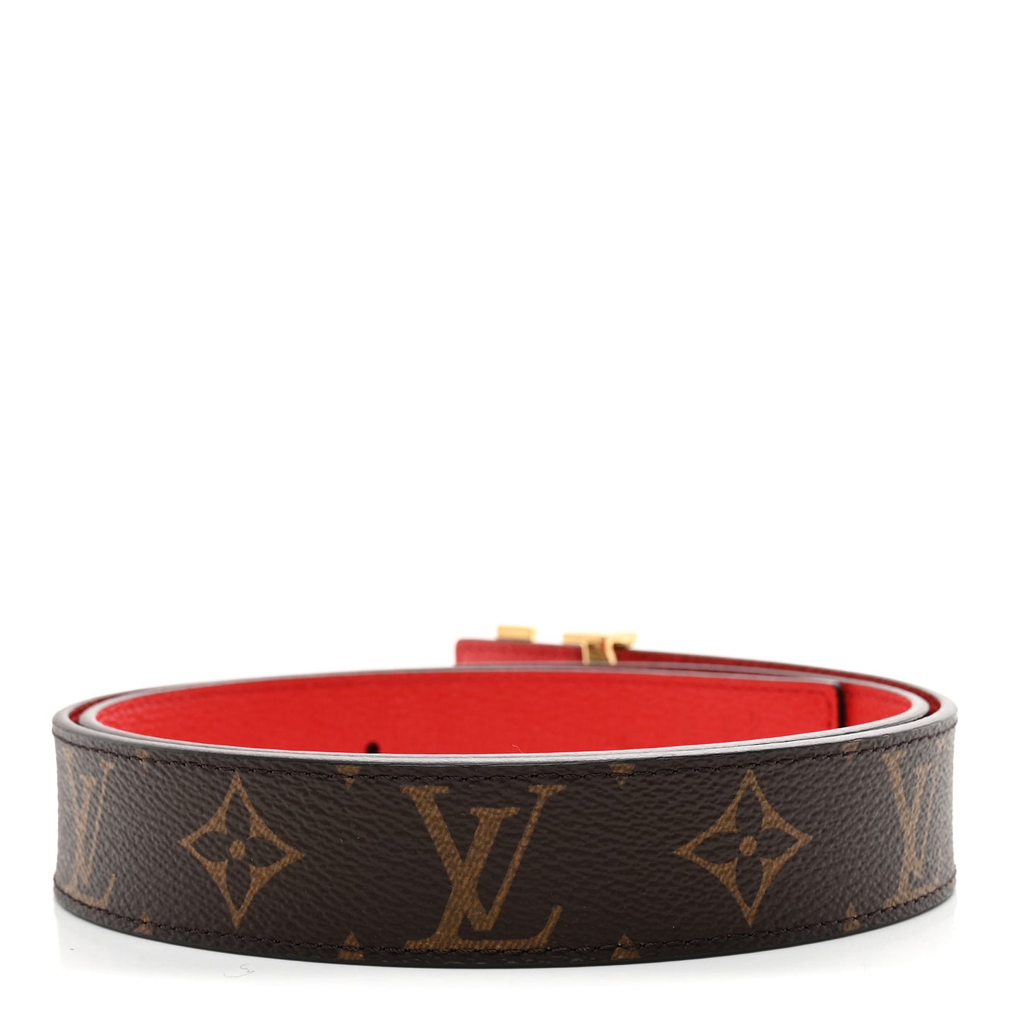 Monogram 30mm LV Initiales Reversible Belt 85 34 Coquelicot