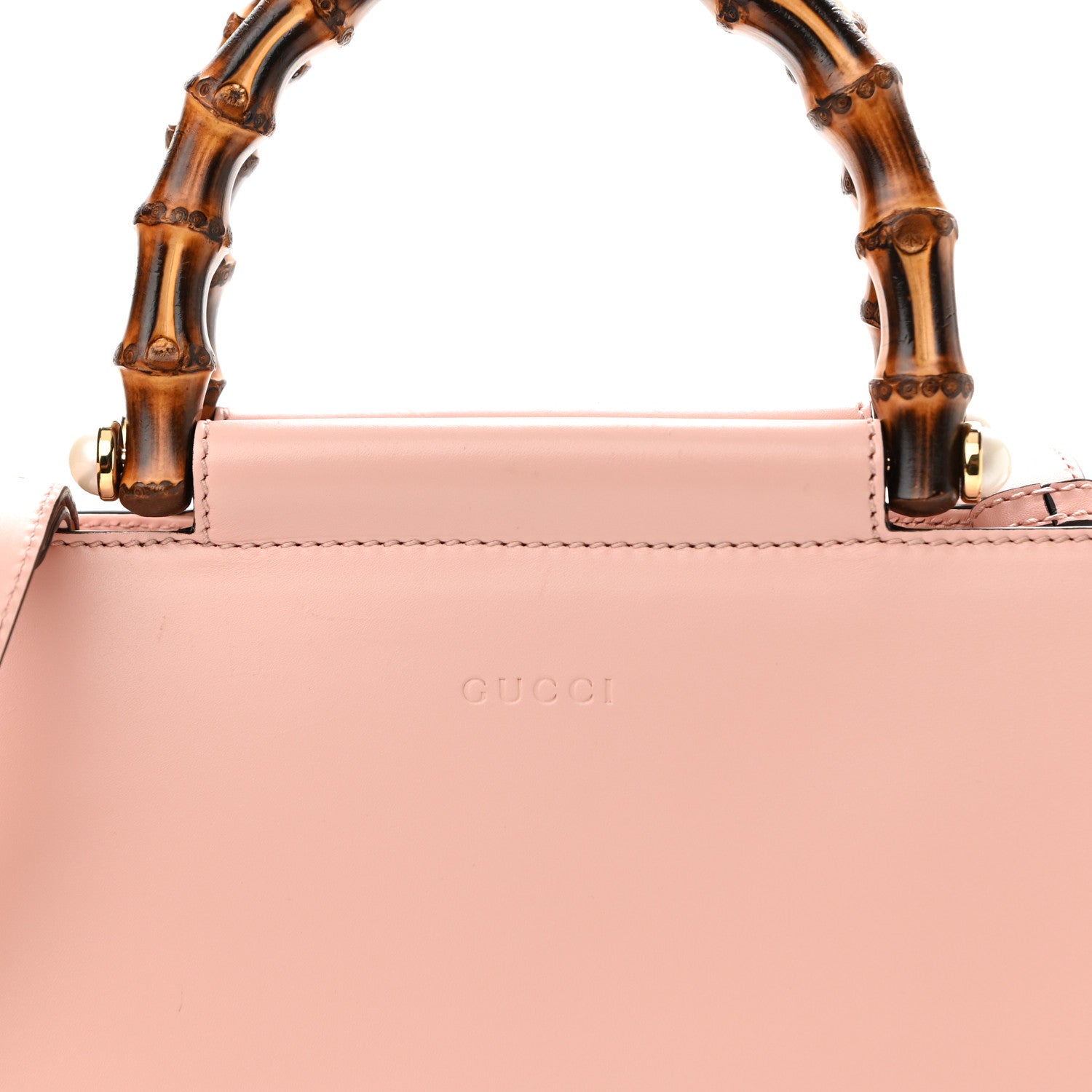 Gucci Nappa Bamboo Small Nymphaea Top Handle Bag Perfect Pink 7 of 12