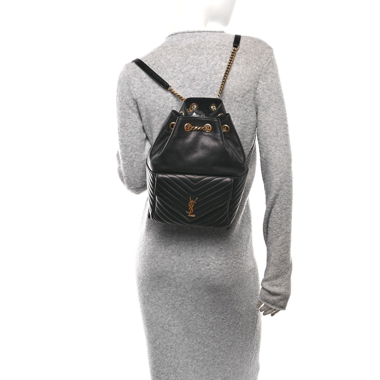 Lambskin Matelasse Monogram Joe Backpack Black
