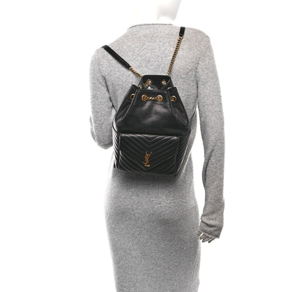Saint Laurent Lambskin Matelasse Monogram Joe Backpack Black 2 of 10