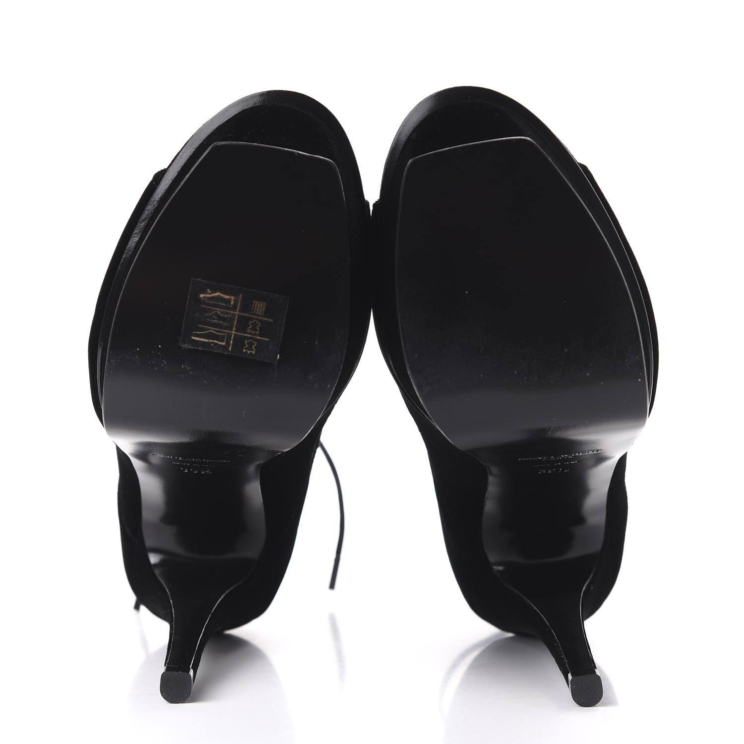 Saint Laurent Velluto Master Lace Up Tribute 105 Platform Sandals 39.5 Black 5 of 10