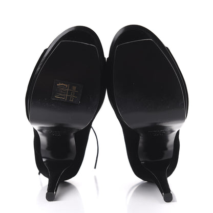 Saint Laurent Velluto Master Lace Up Tribute 105 Platform Sandals 39.5 Black 5 of 10