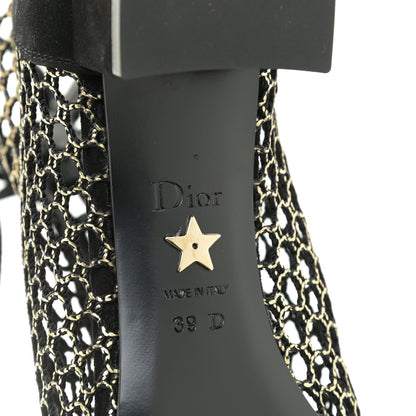 Christian Dior Suede Laminated Resille Naughtily-D 30mm Ankle Boots 39 Black Gold 10 of 11